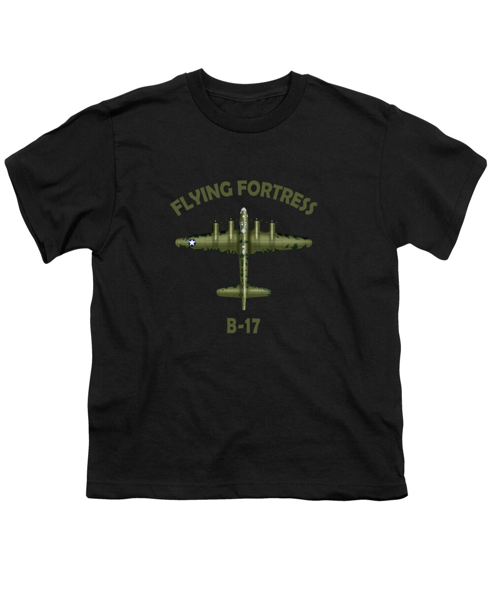 B-17 Flying Fortress Youth T-Shirt featuring the photograph B-17 Flying Fortress by Mark Rogan
