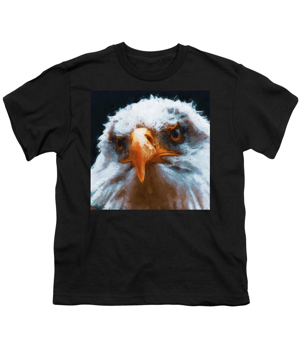 Bird Youth T-Shirt featuring the painting Bald Eagle - 17 by AM FineArtPrints