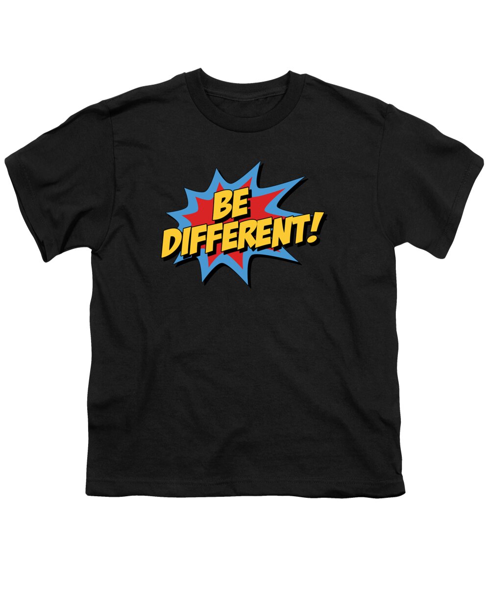 Autism Awareness Month Youth T-Shirt featuring the digital art Be Different Autism Awareness by Flippin Sweet Gear