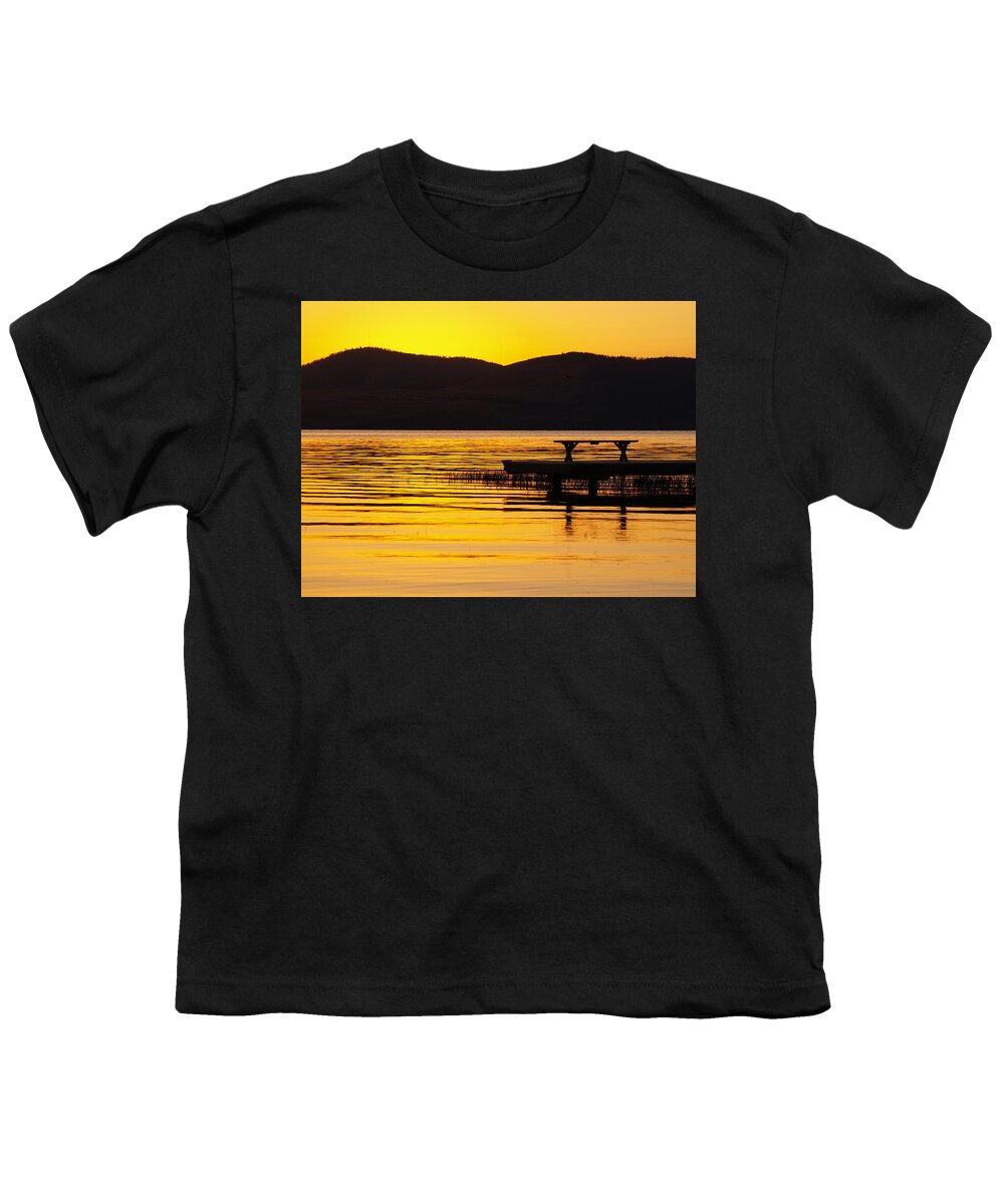 Montana Youth T-Shirt featuring the photograph Bench Silhouette by Tara Krauss