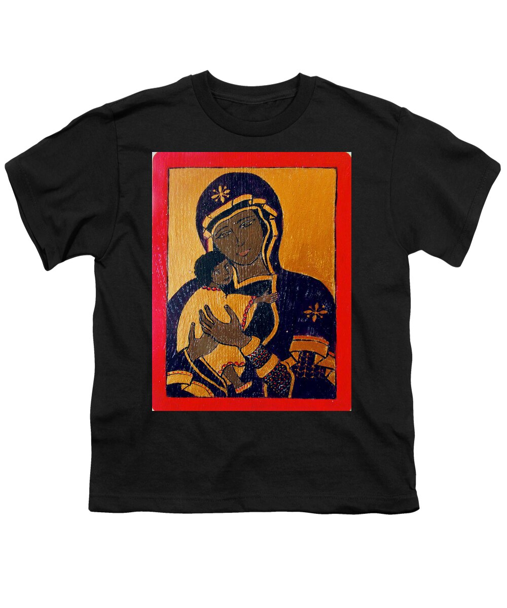 Mary Youth T-Shirt featuring the painting Black Madonna by Stephanie Moore