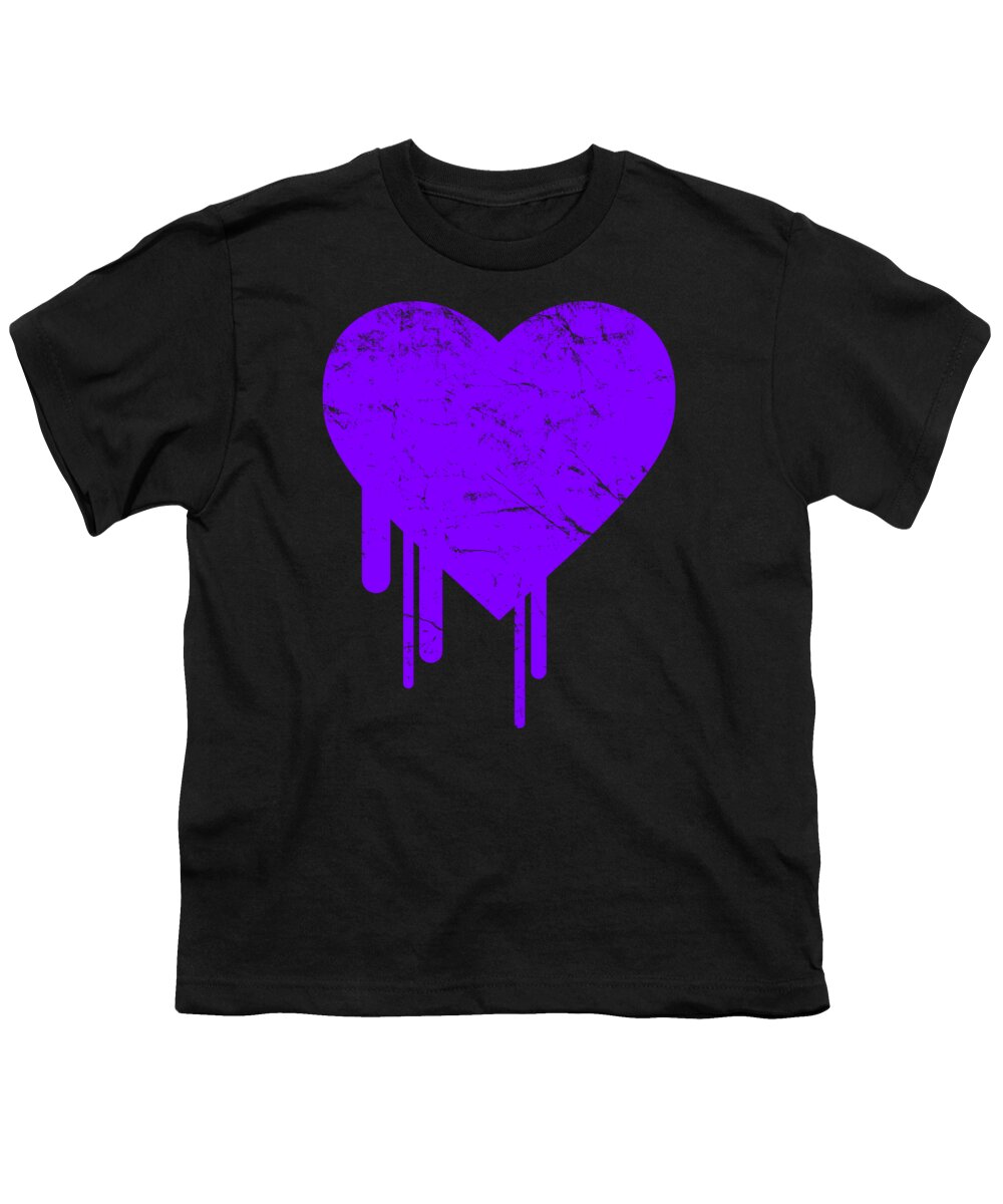 Funny Youth T-Shirt featuring the digital art Bleeding Purple Heart by Flippin Sweet Gear