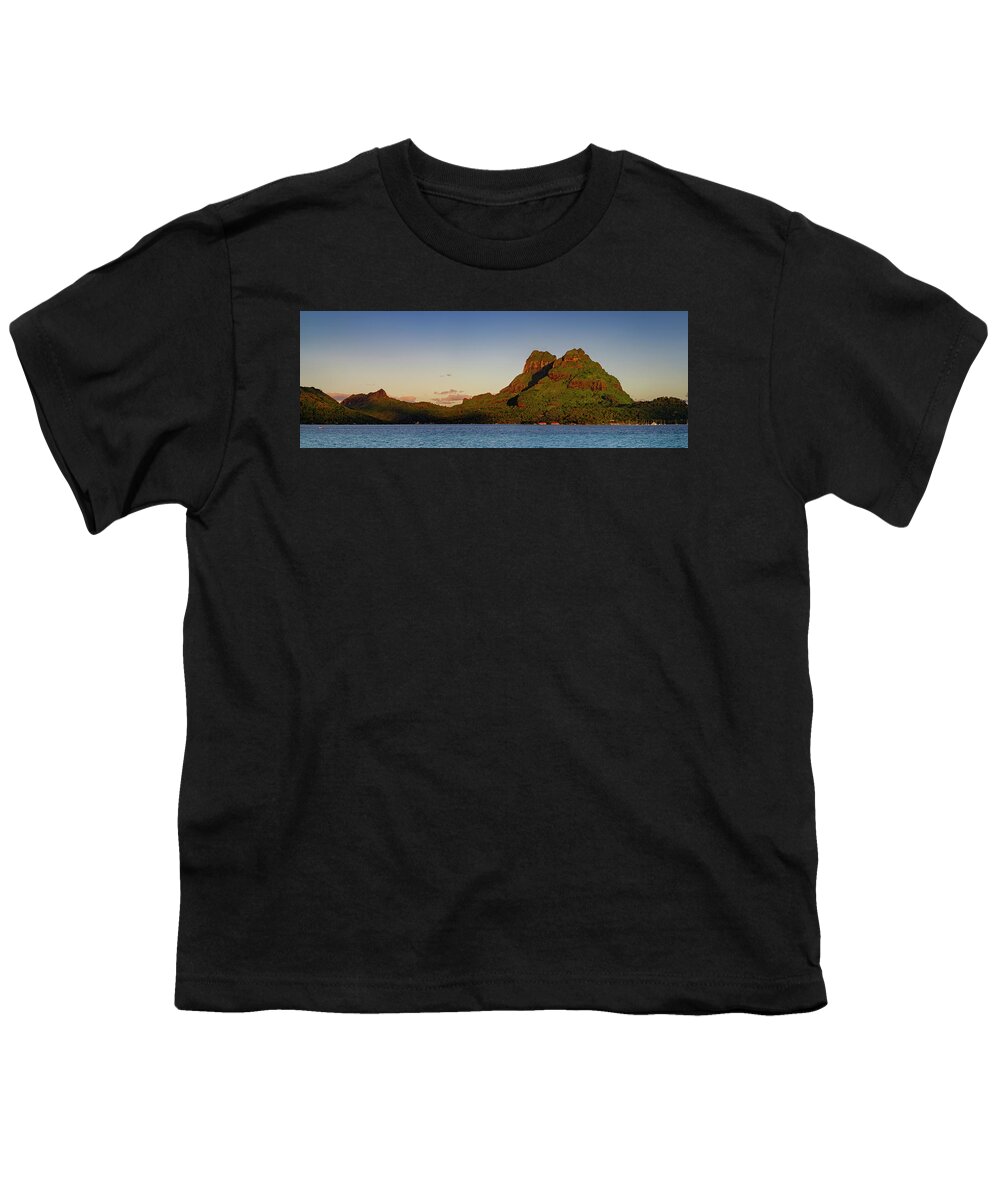 Bora Bora Youth T-Shirt featuring the photograph Bora Bora - panorama by Olivier Parent