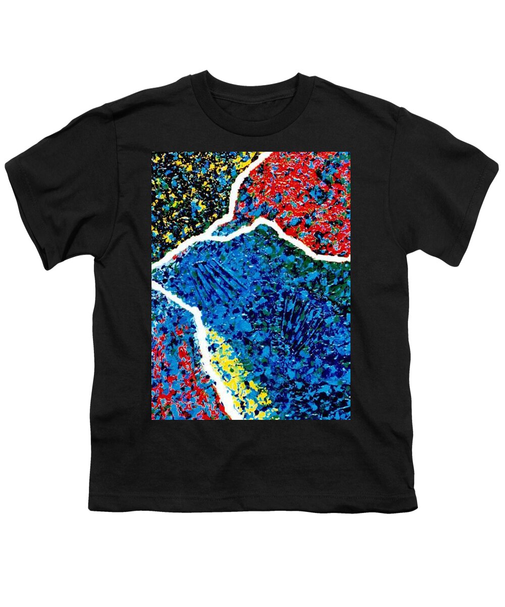 Abstract Youth T-Shirt featuring the painting Borders by Micah Guenther