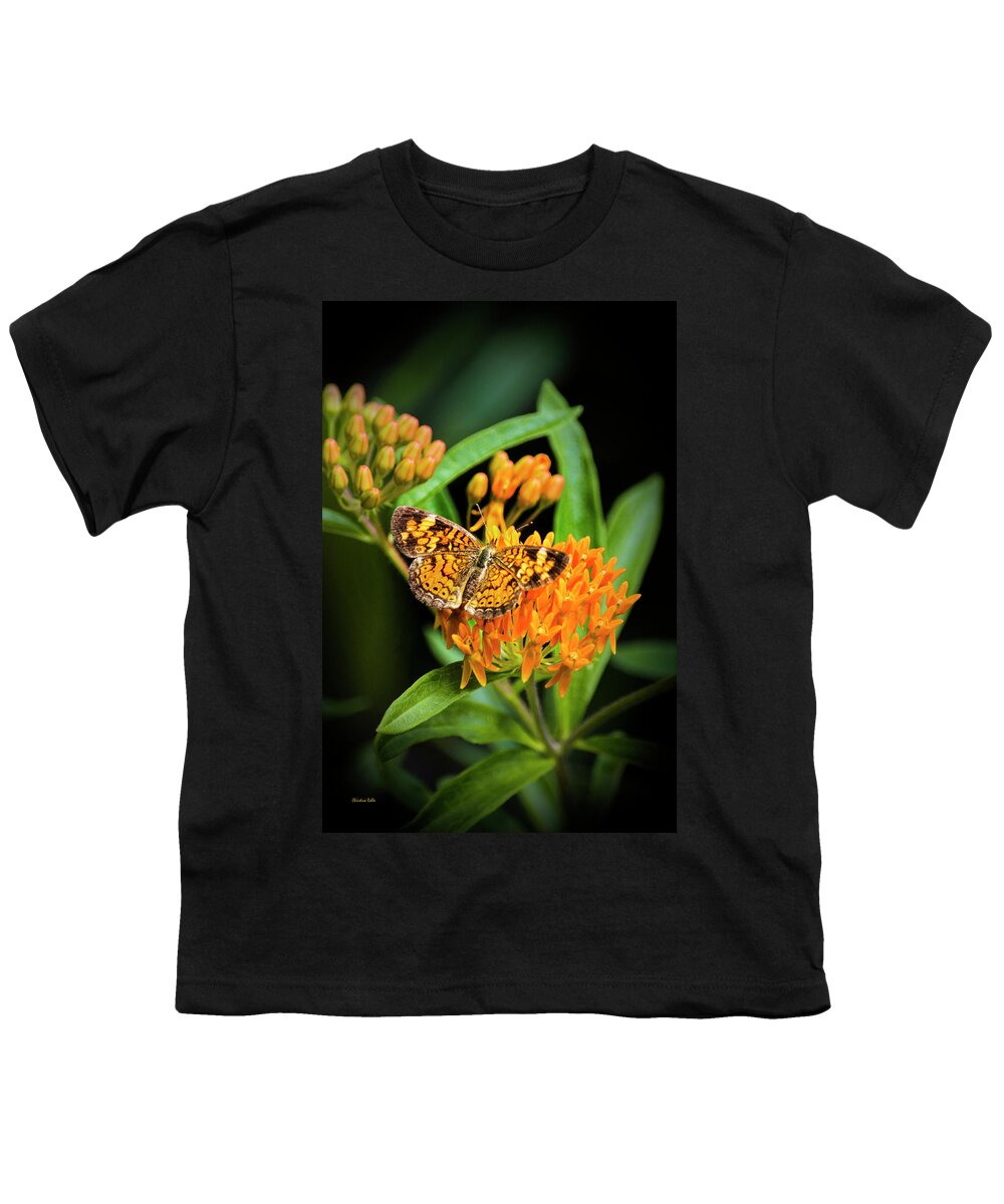 Butterfly On Flower Youth T-Shirt featuring the photograph Butterfly on Flower by Christina Rollo