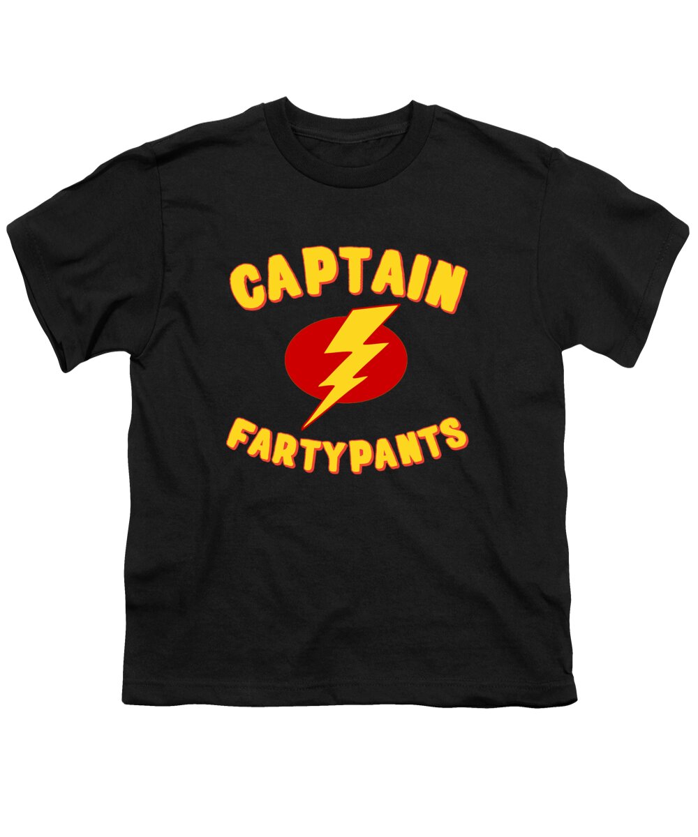 Christmas 2023 Youth T-Shirt featuring the digital art Captain Fartypants Funny Fart by Flippin Sweet Gear