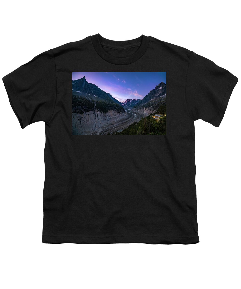 Chamonix Youth T-Shirt featuring the photograph Chamonix - Mer de Glace aka the Sea of Ice glacier by Olivier Parent