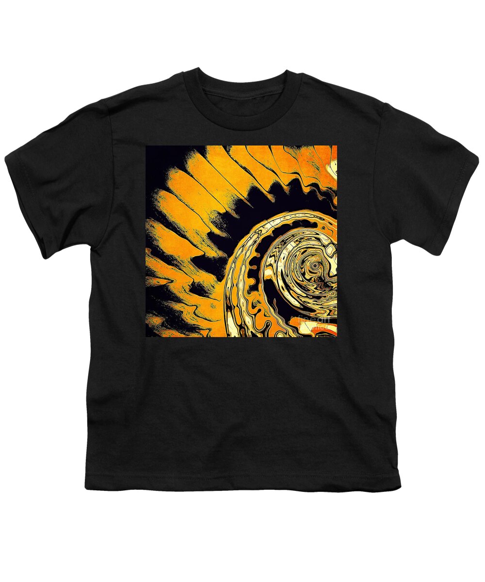Orange Youth T-Shirt featuring the digital art Chaotic Orange Abstract by Phil Perkins