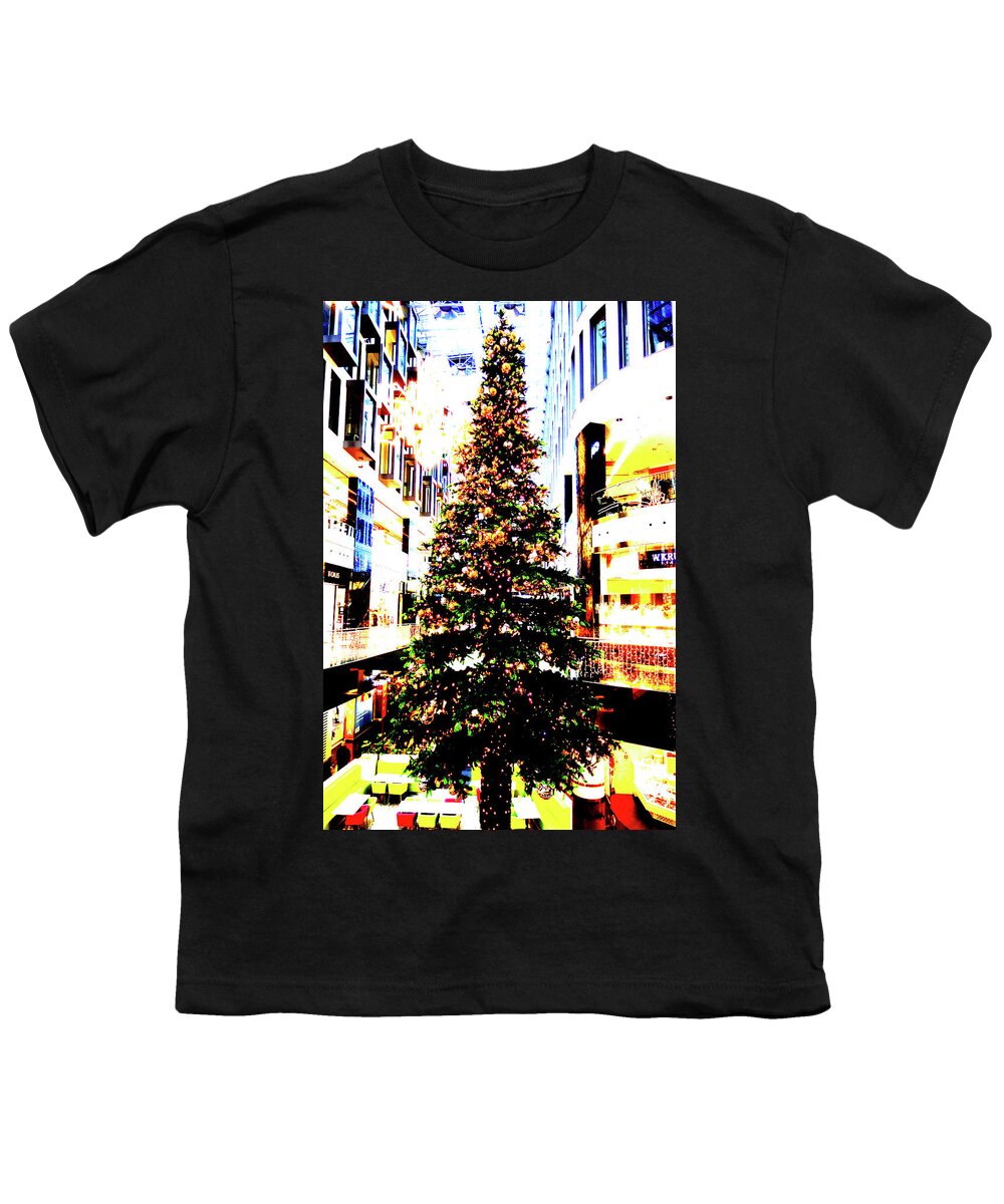 Christmas Youth T-Shirt featuring the photograph Christmas Tree At Mall In Warsaw, Poland 2 by John Siest