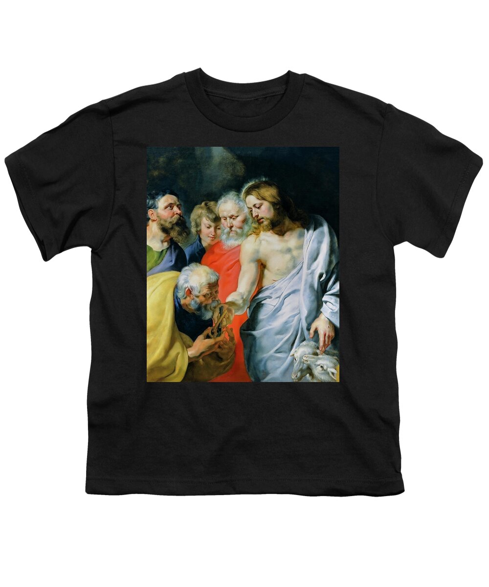 Christs Charge To Peter Youth T-Shirt featuring the photograph Christs Charge to Peter by Peter Paul Rubens by Carlos Diaz