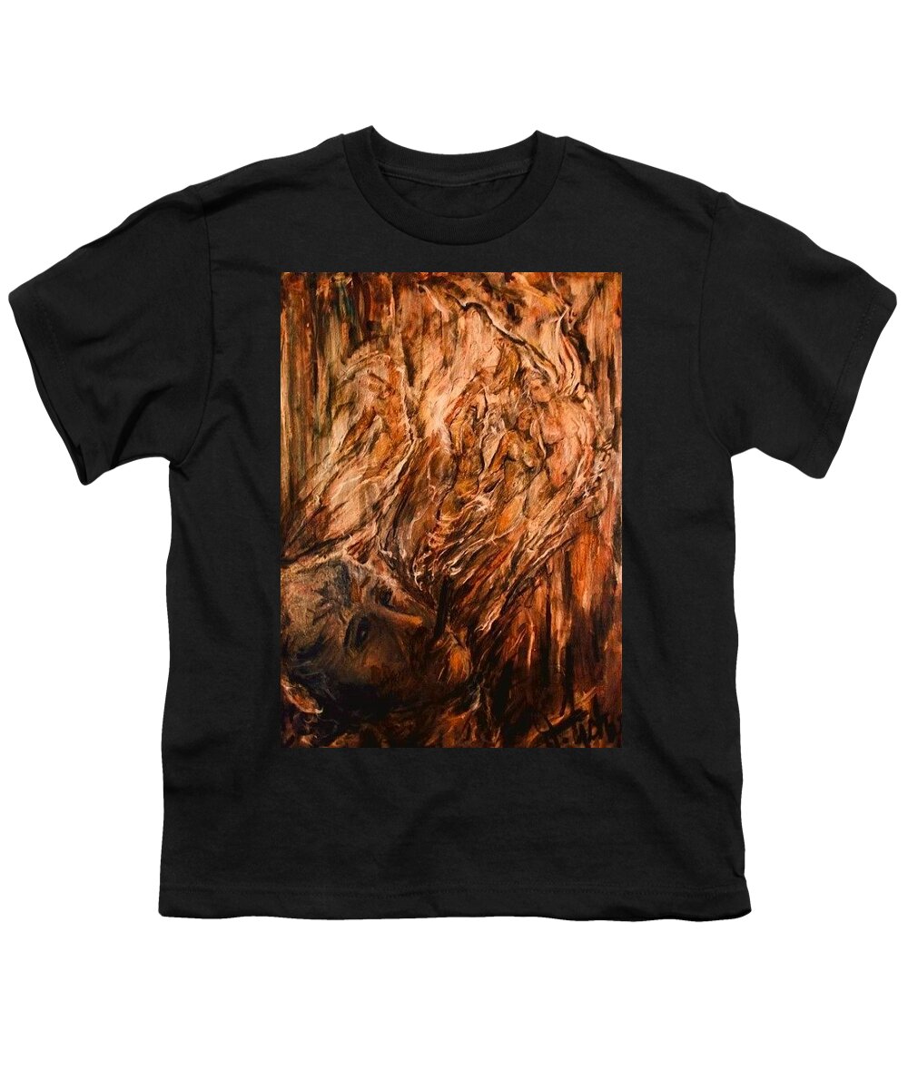 Figural Art Youth T-Shirt featuring the painting Cigar Vision by Dawn Caravetta Fisher