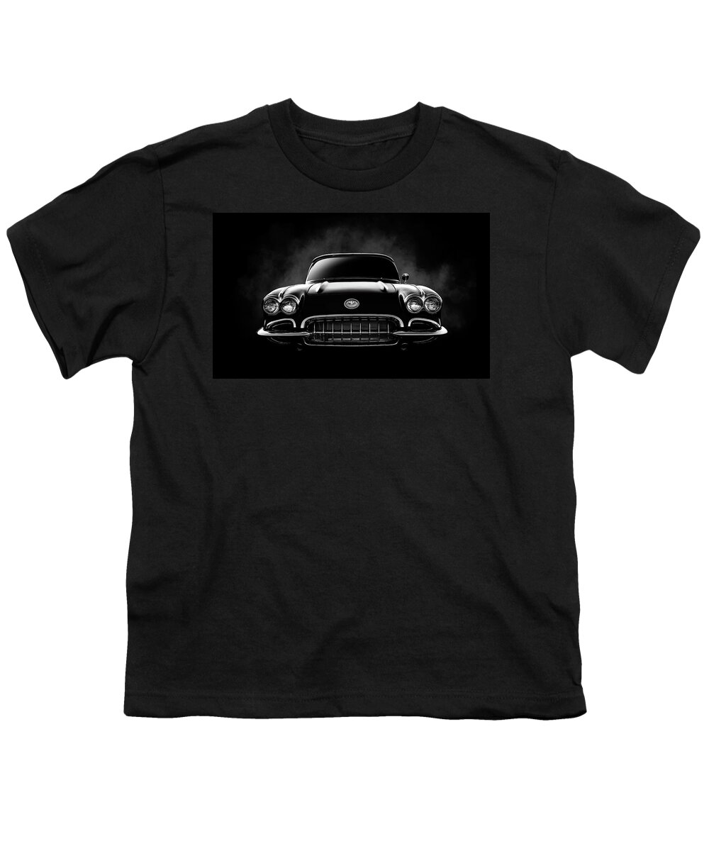 Corvette Youth T-Shirt featuring the digital art Circa '59 by Douglas Pittman