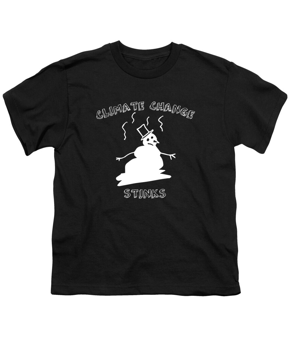 Funny Youth T-Shirt featuring the digital art Climate Change Stinks by Flippin Sweet Gear