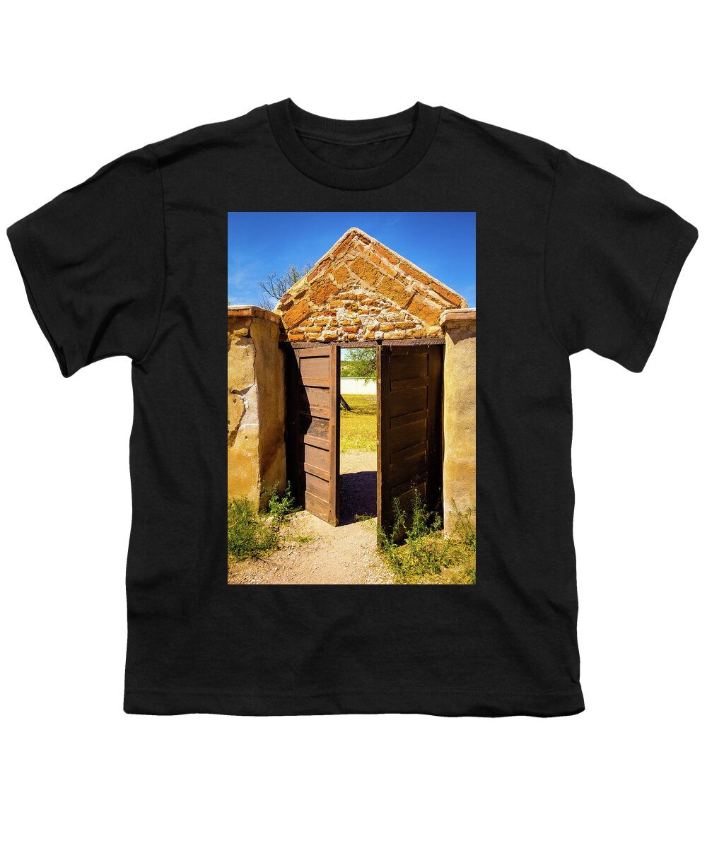 Canyon Youth T-Shirt featuring the photograph Courtyard Door by Craig A Walker