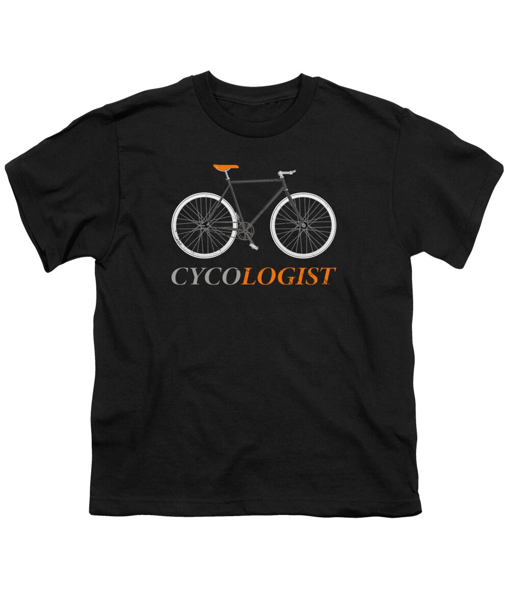 Mountain Bike Youth T-Shirt featuring the digital art Cycologist cyclist bicycle bicycle racing bike by Toms Tee Store