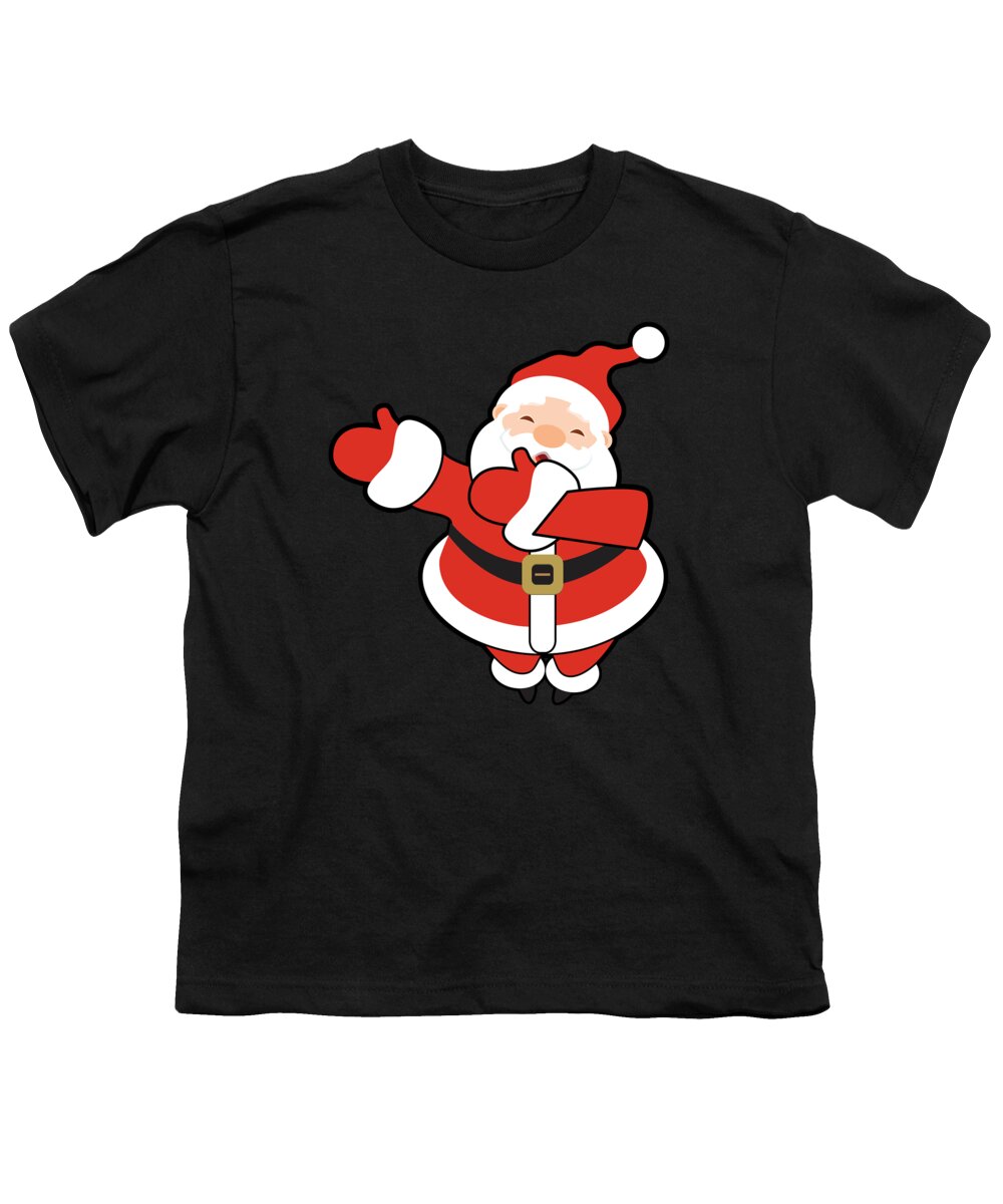 Christmas 2023 Youth T-Shirt featuring the digital art Dabbin Santa by Flippin Sweet Gear