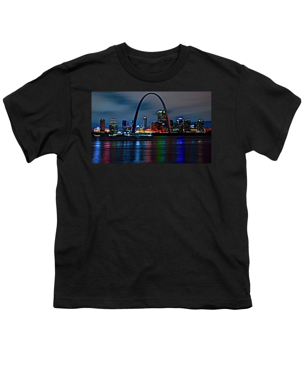 St Youth T-Shirt featuring the photograph Dark Night in St Louie by Frozen in Time Fine Art Photography