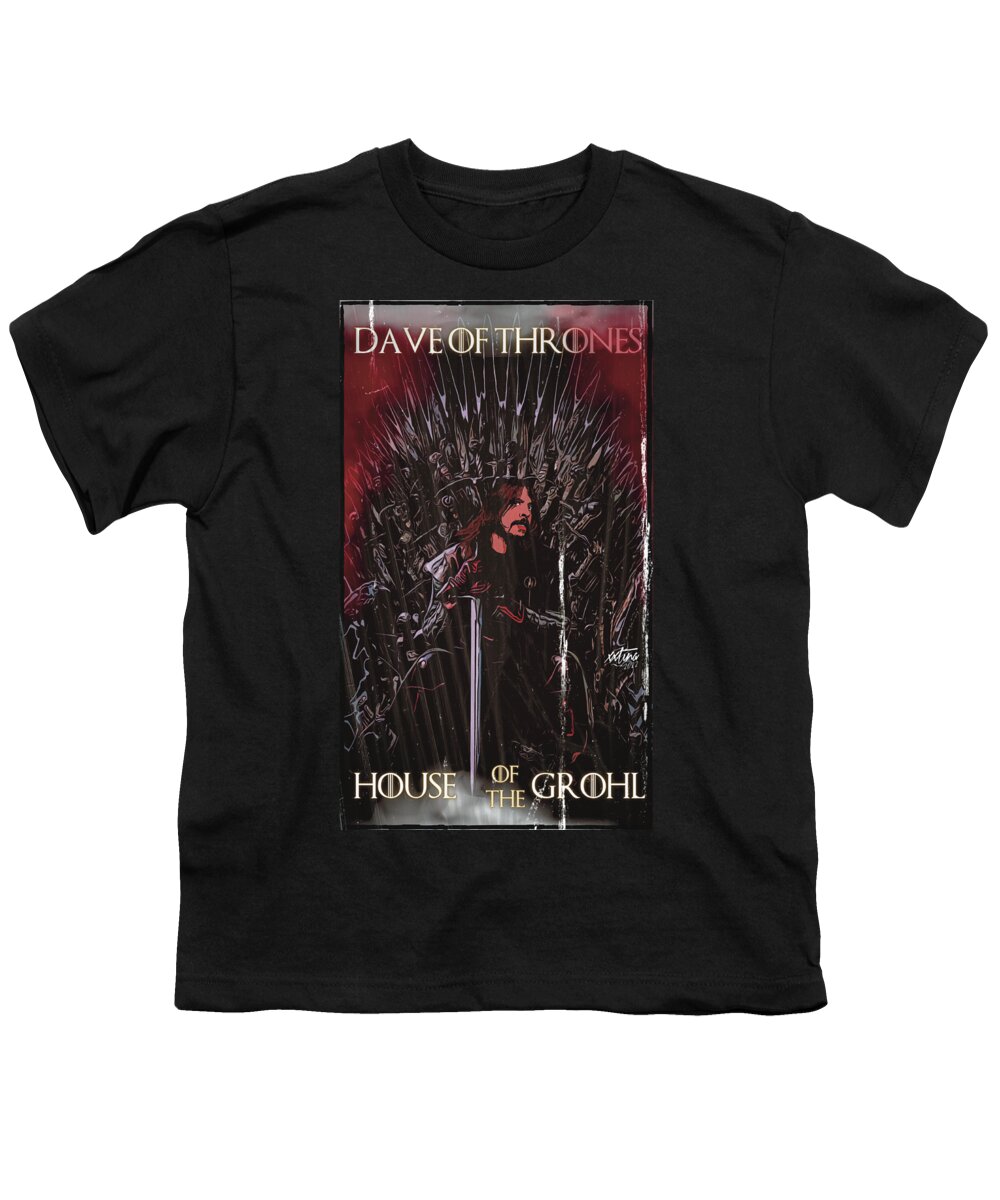 Game Of Thrones Youth T-Shirt featuring the drawing Dave of Thrones by Christina Rick