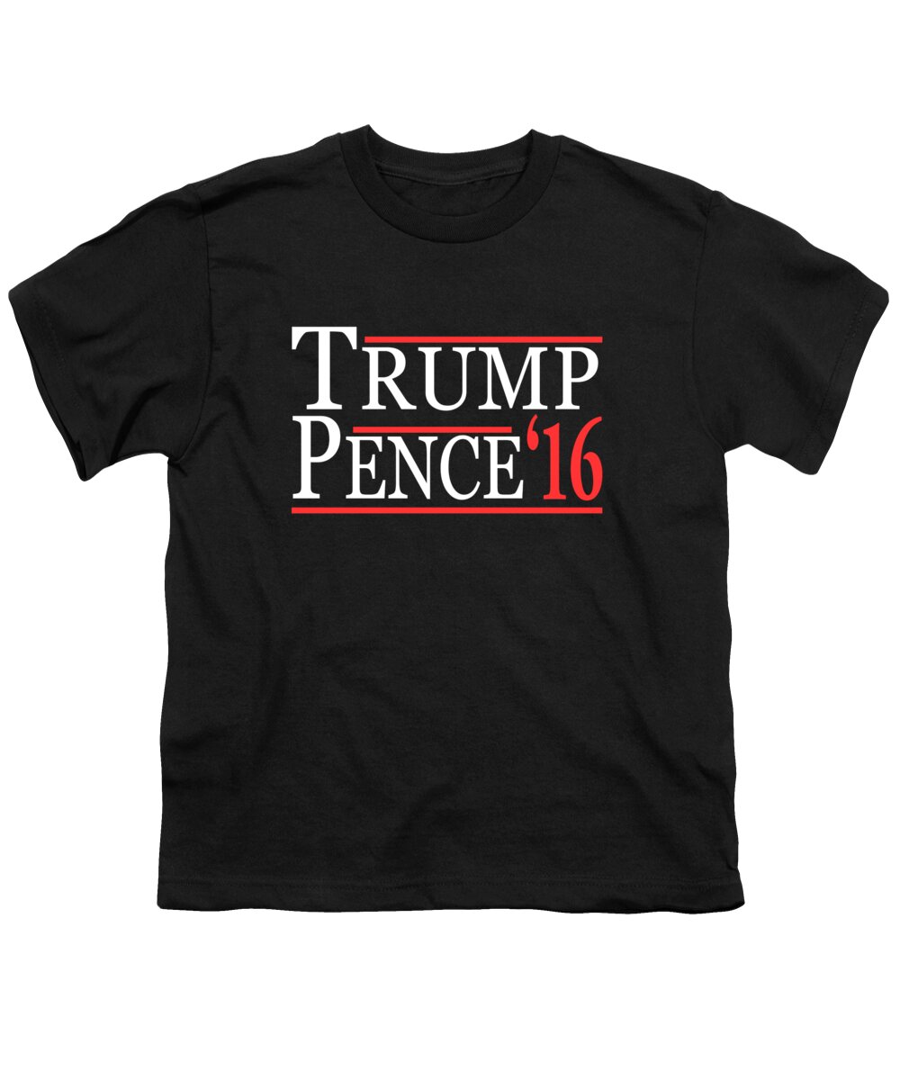 Funny Youth T-Shirt featuring the digital art Donald Trump Mike Pence by Flippin Sweet Gear
