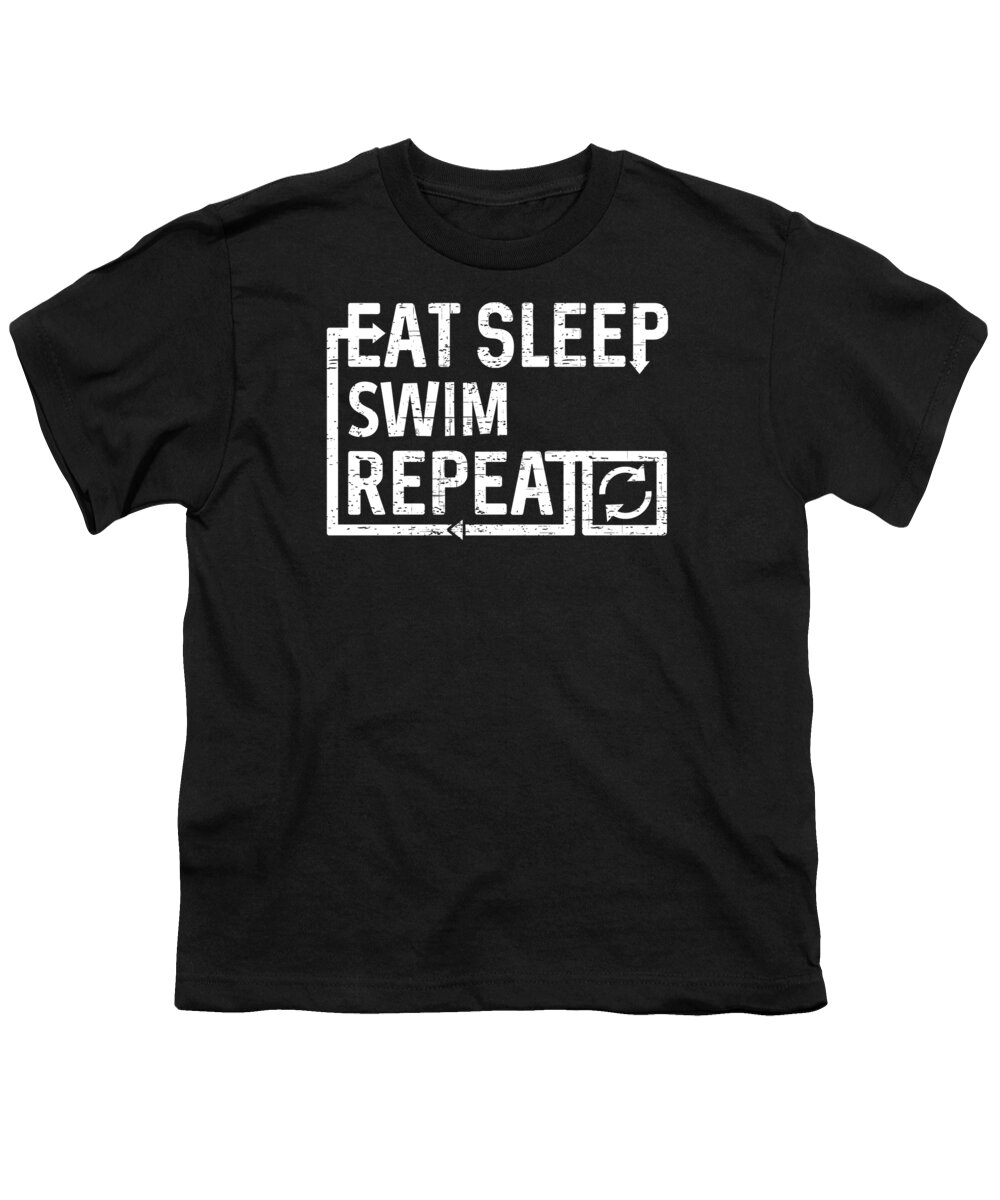 Cool Youth T-Shirt featuring the digital art Eat Sleep Swim by Flippin Sweet Gear