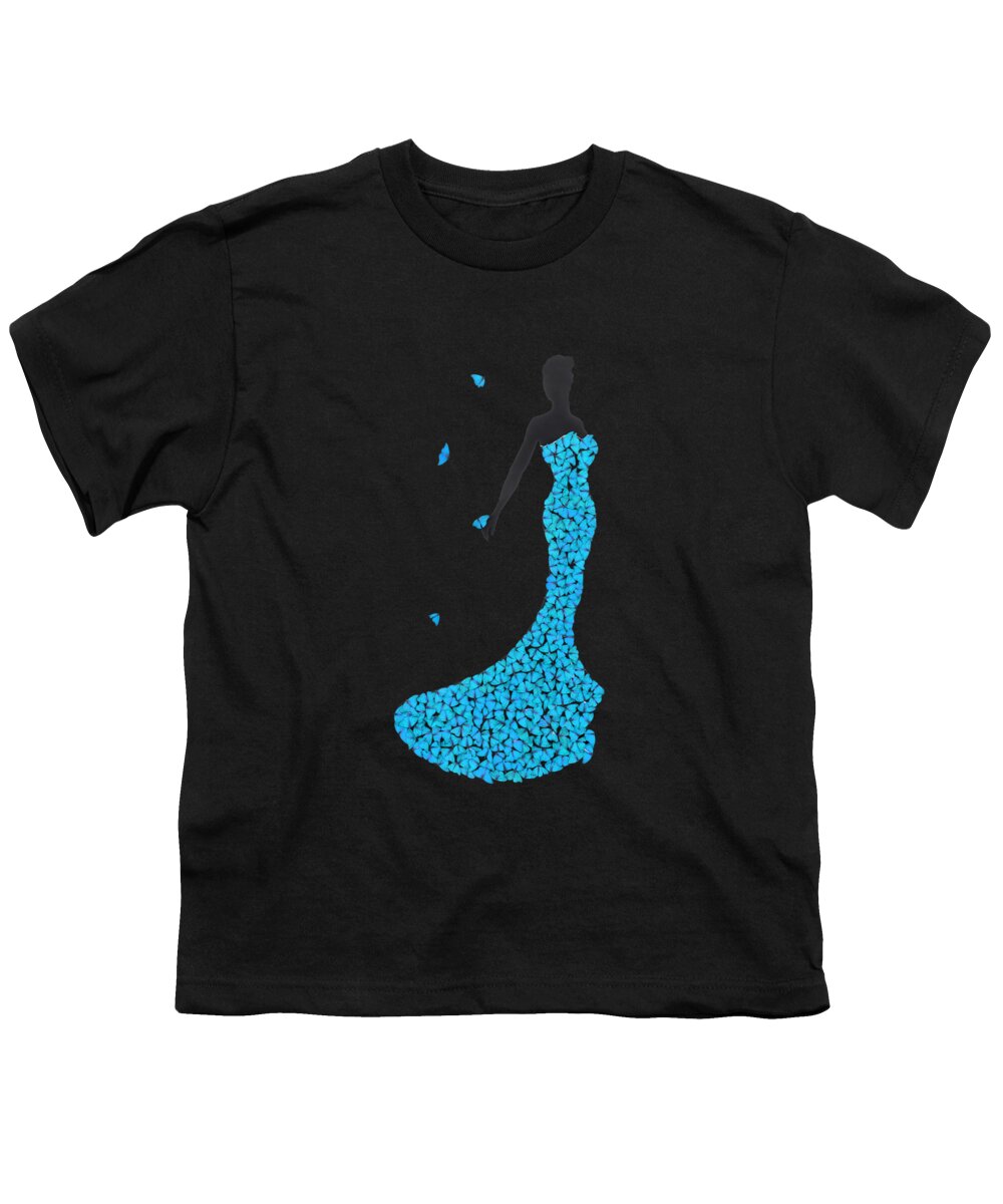  Youth T-Shirt featuring the digital art Elegant in Blue by Scott Fulton