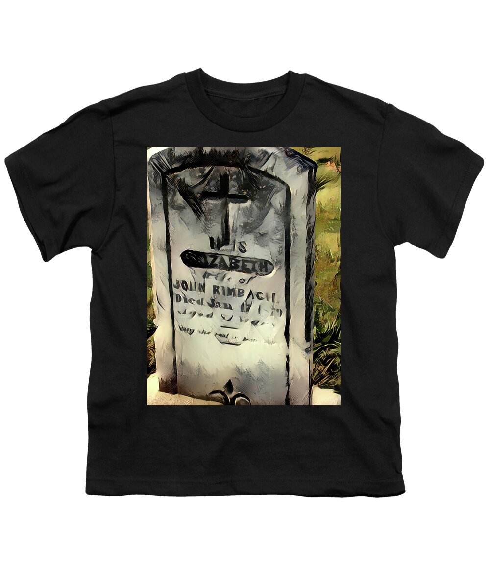 Headstone Youth T-Shirt featuring the photograph Elizabeth wife of John by Cathy Anderson