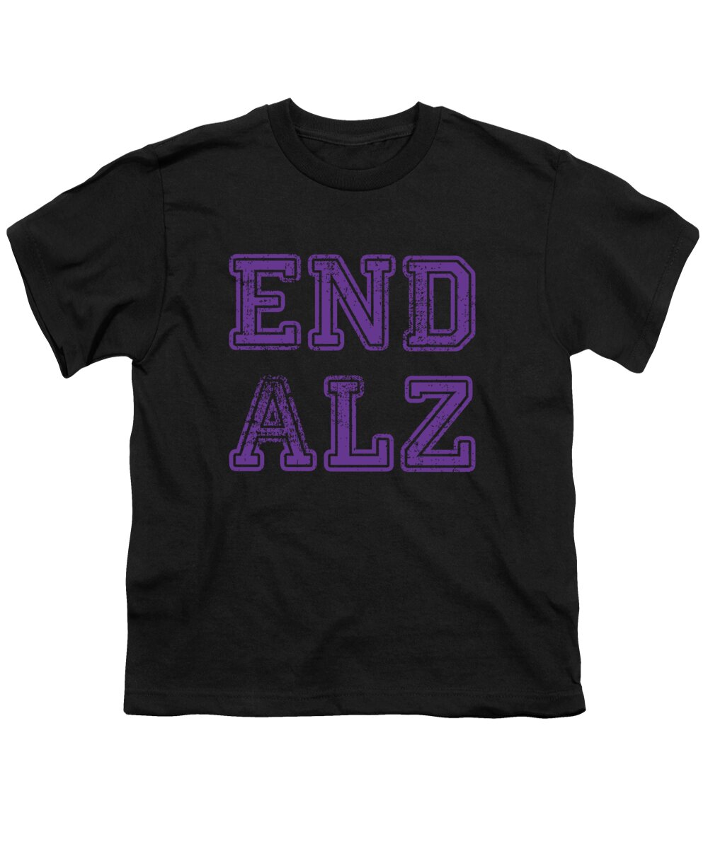 Alzheimer S Youth T-Shirt featuring the digital art End ALZ Alzheimers by Flippin Sweet Gear