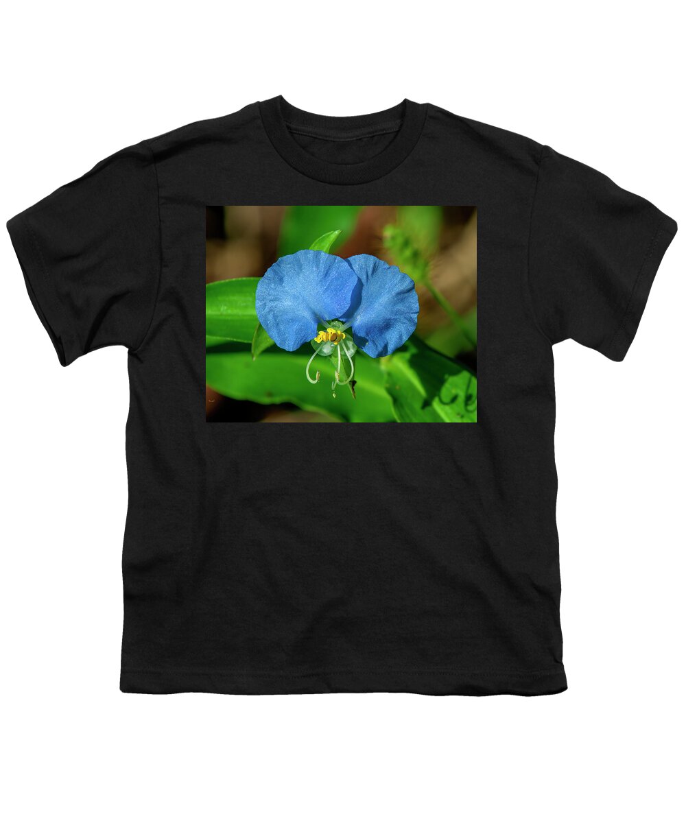 Spiderwort Family Youth T-Shirt featuring the photograph Erect Dayflower DFL1219 by Gerry Gantt