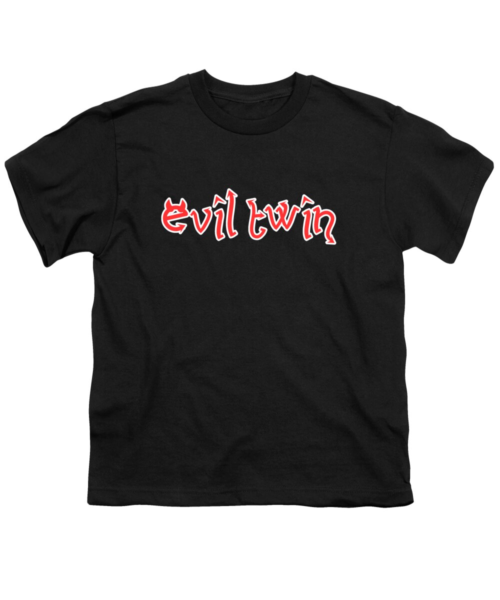 Cool Youth T-Shirt featuring the digital art Evil Twin Easy Halloween Costume by Flippin Sweet Gear