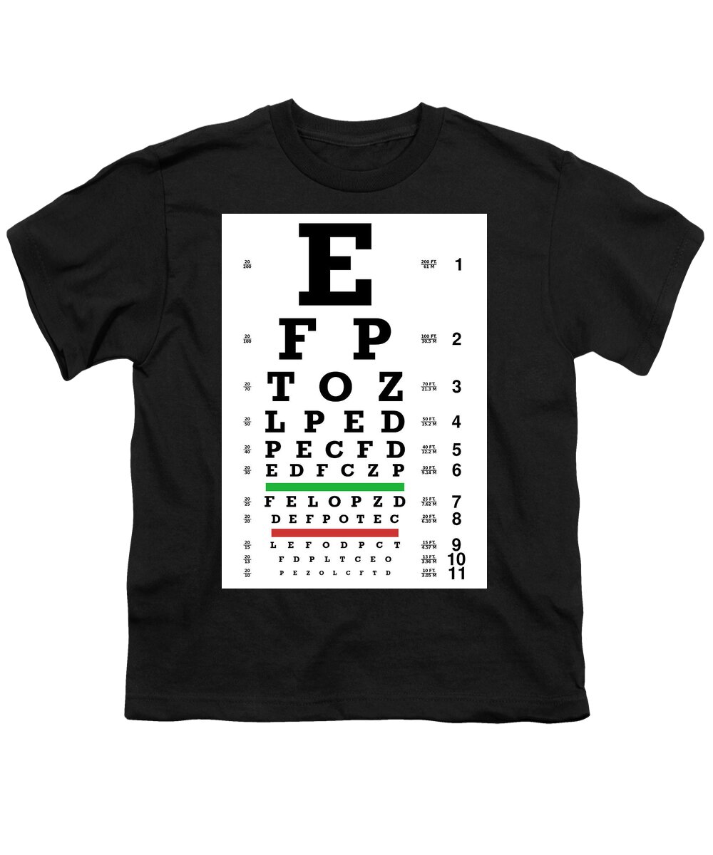 Eye-chart Youth T-Shirt featuring the digital art Eye-chart by Celestial Images