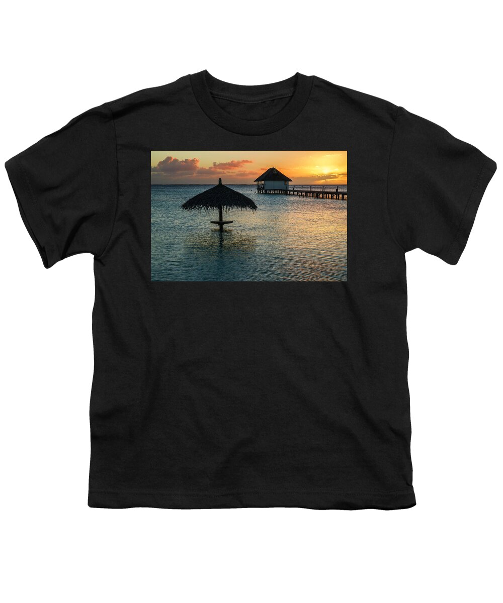 Fakarava Youth T-Shirt featuring the photograph Fakarava - Pearl Havaiki at sunset by Olivier Parent