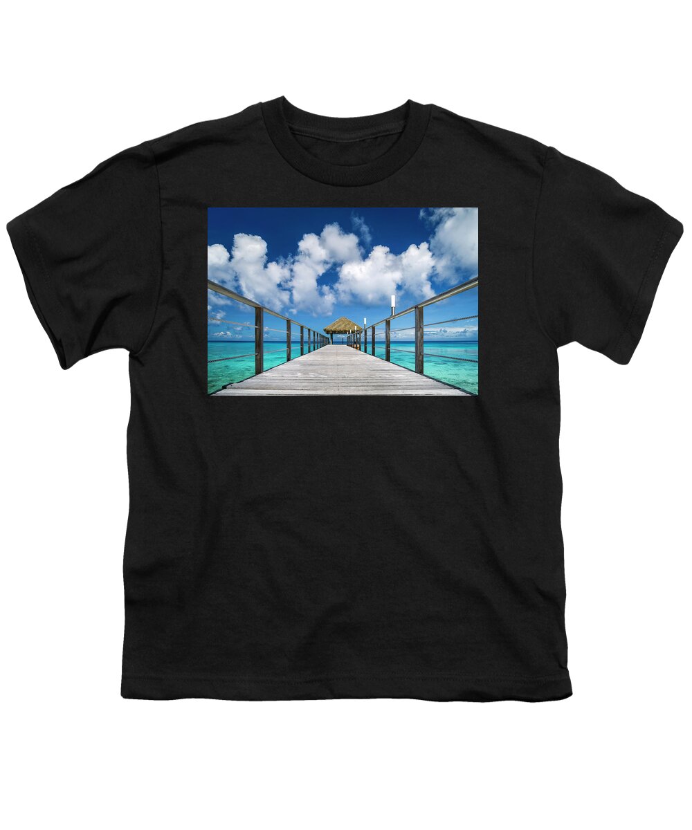 Rangiroa Youth T-Shirt featuring the photograph Rangiroa - perspective by Olivier Parent