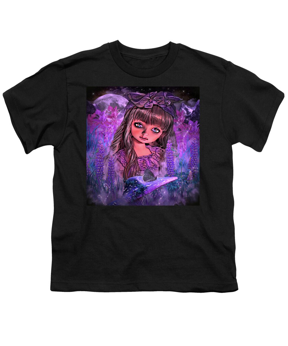 Digital Art Youth T-Shirt featuring the digital art Fantasy Garden Adventure by Artful Oasis