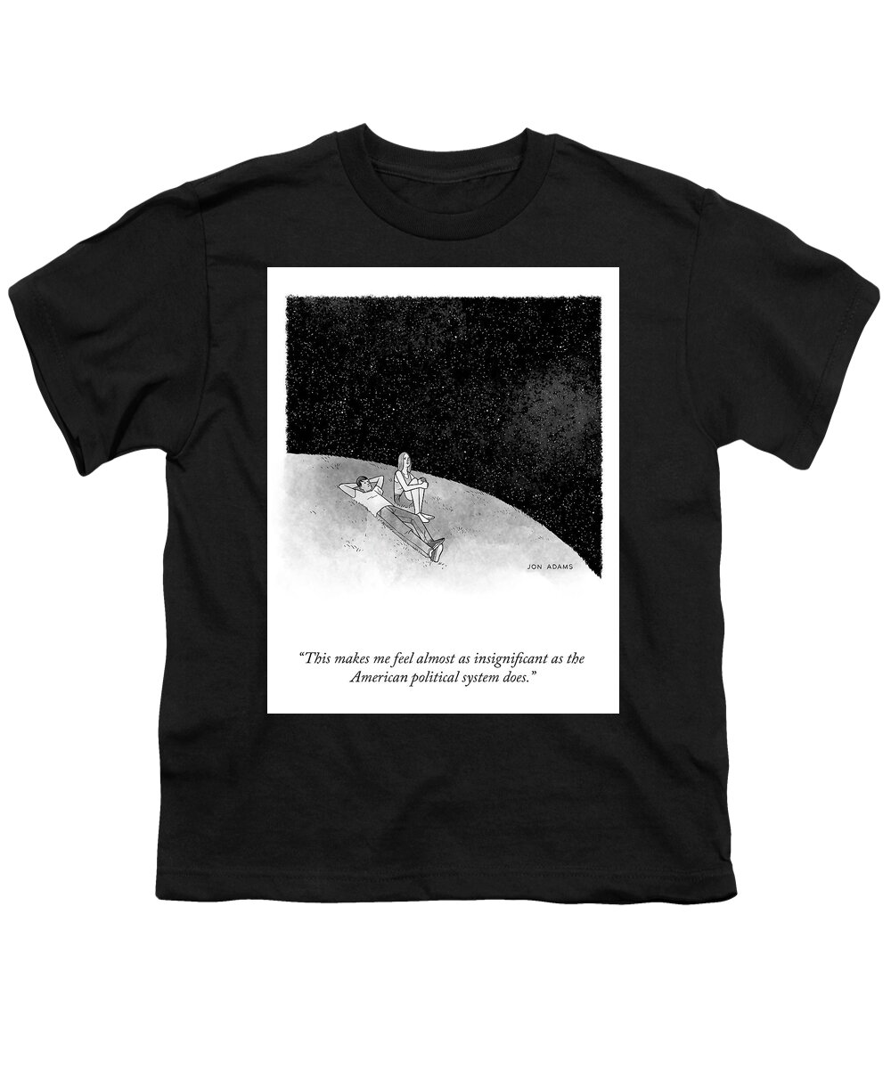 A27001 Youth T-Shirt featuring the drawing Feeling Insignificant by Jon Adams