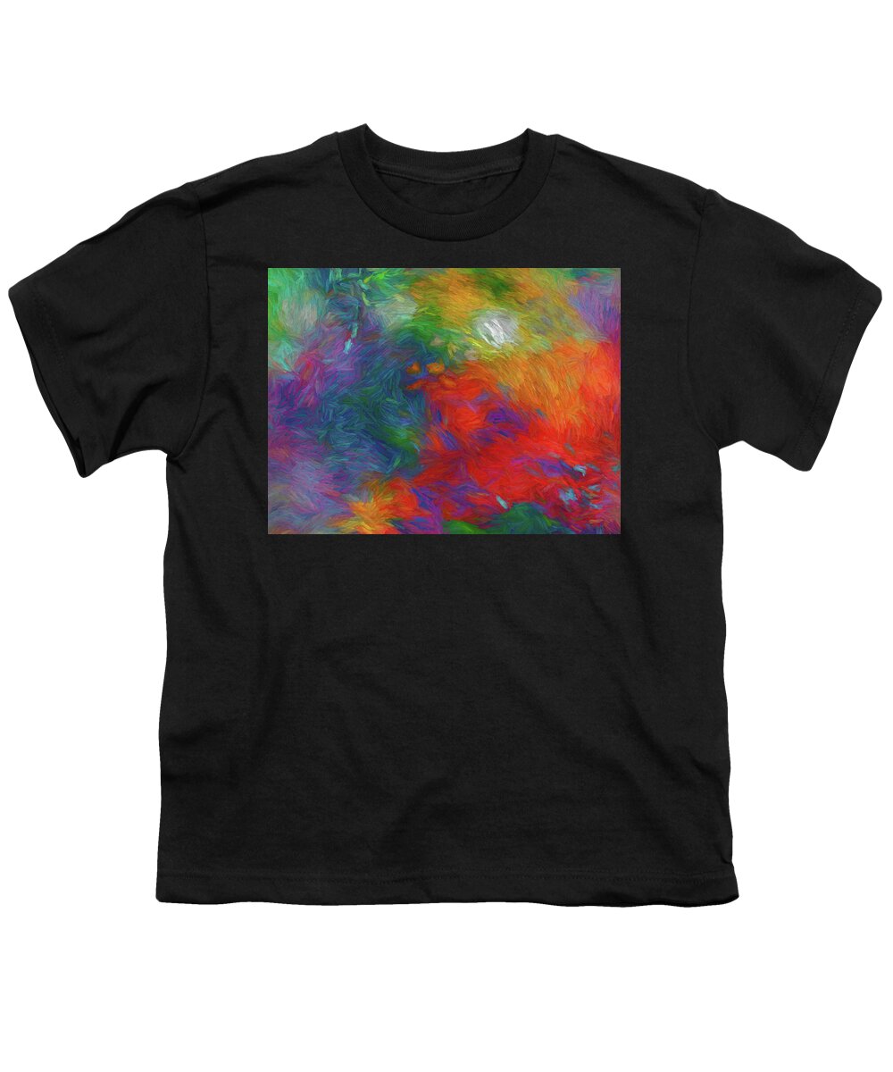 Abstract Youth T-Shirt featuring the painting Fire And Water Abstract Art by Ann Powell by Ann Powell