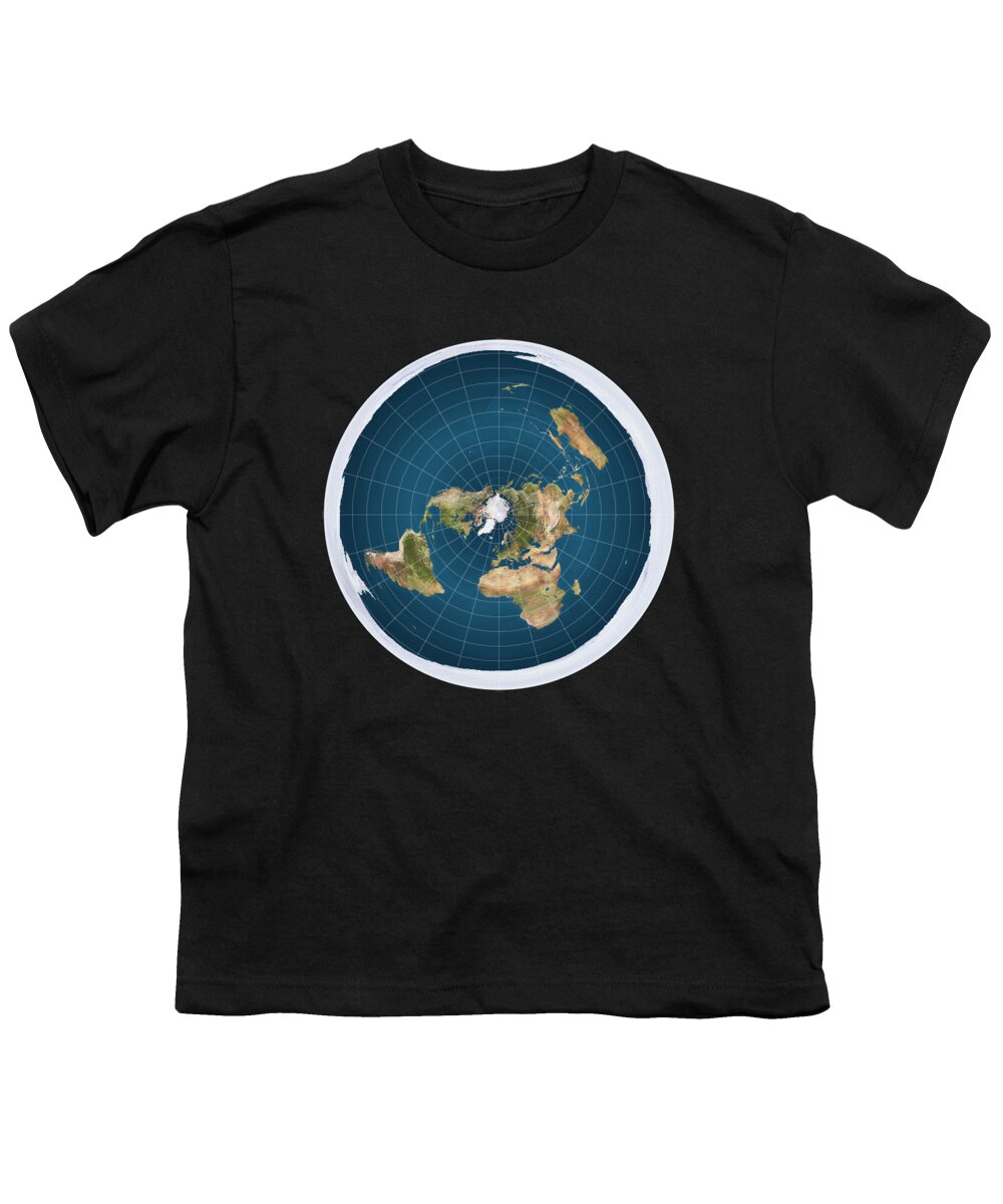Funny Youth T-Shirt featuring the digital art Flat Earth by Flippin Sweet Gear