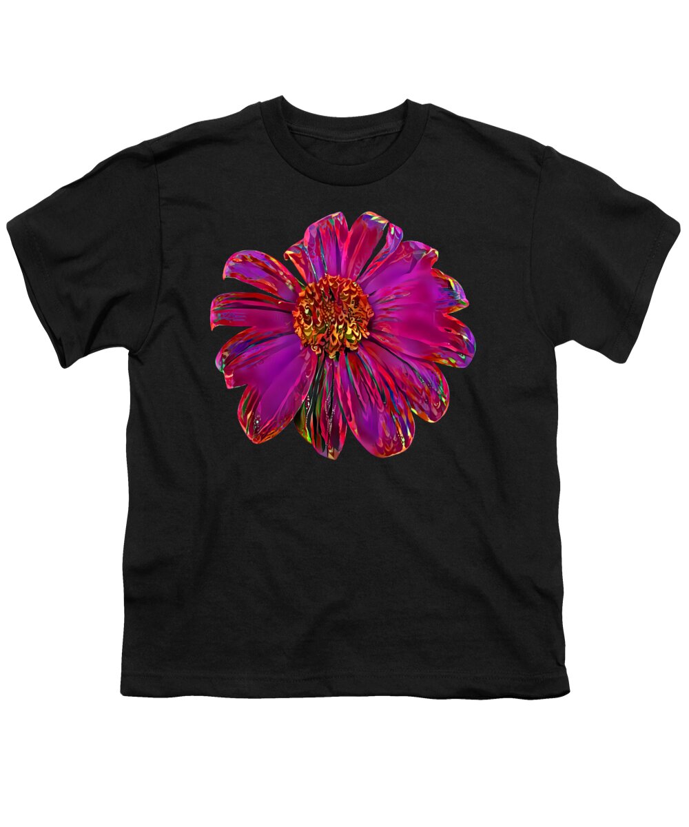Pink Youth T-Shirt featuring the mixed media Flower by Carlee Ojeda