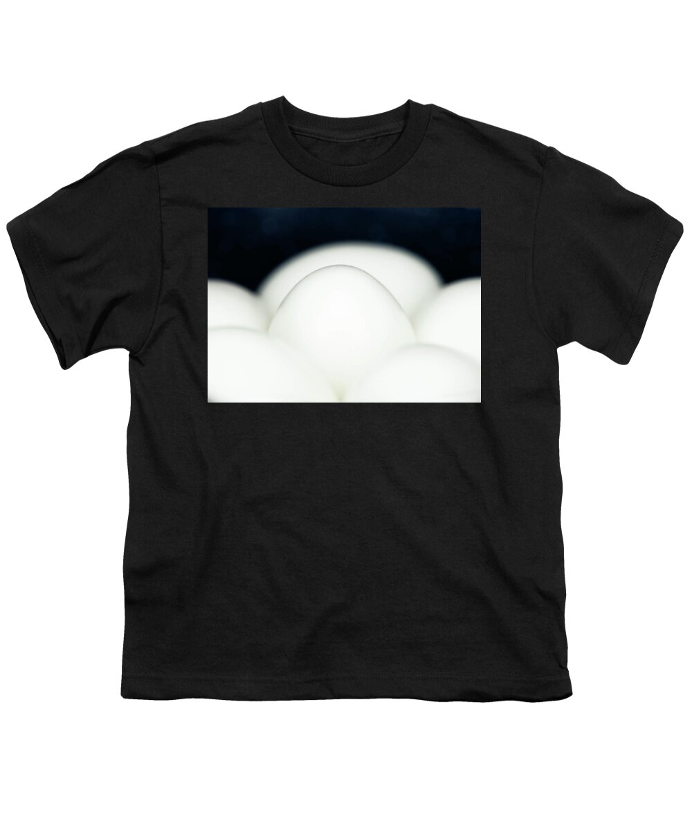 Egg Youth T-Shirt featuring the photograph Food Photography - Eggs on Black by Amelia Pearn