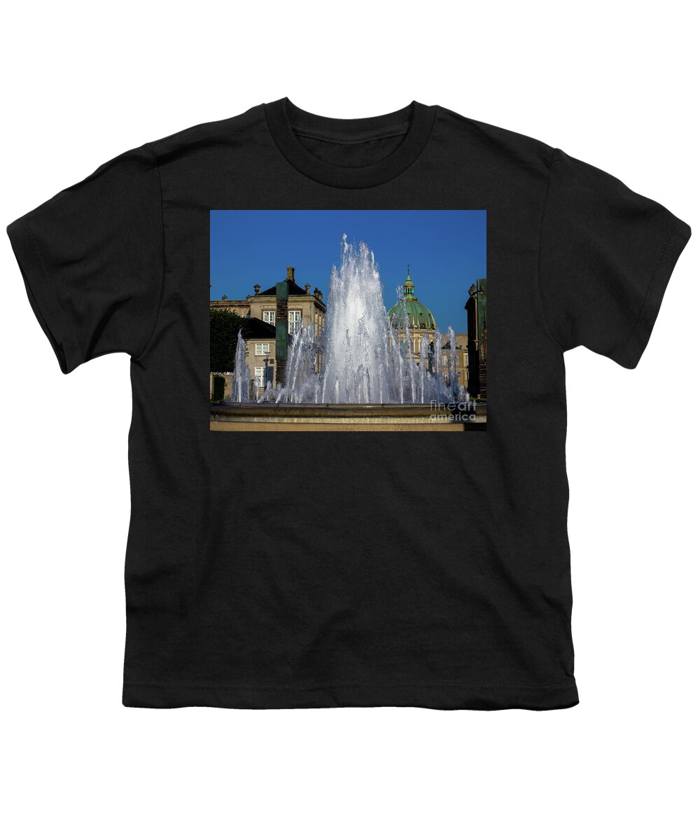 Copenhagen Youth T-Shirt featuring the photograph Fountain in Amaliehavn by Agnes Caruso