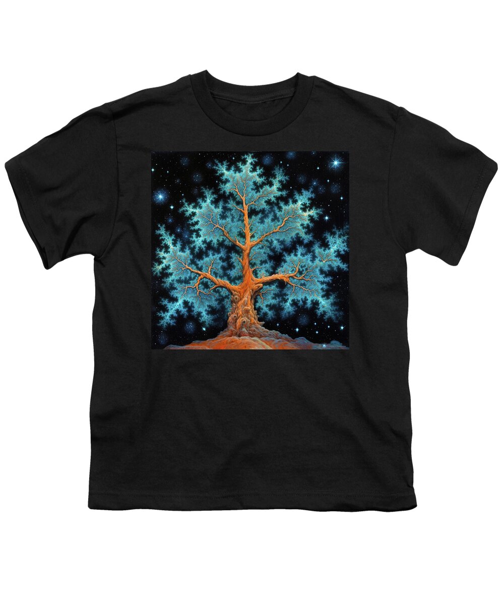 Tree Youth T-Shirt featuring the digital art Fractal Tree 40 by Matthias Hauser
