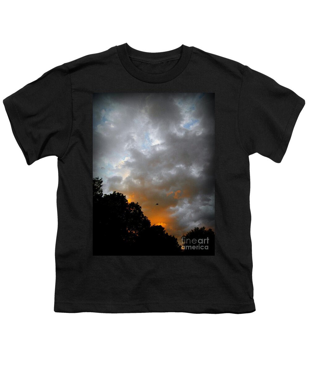 Animal Youth T-Shirt featuring the photograph Free Bird And Sunset Clouds - Photo by Frank J Casella by Frank J Casella