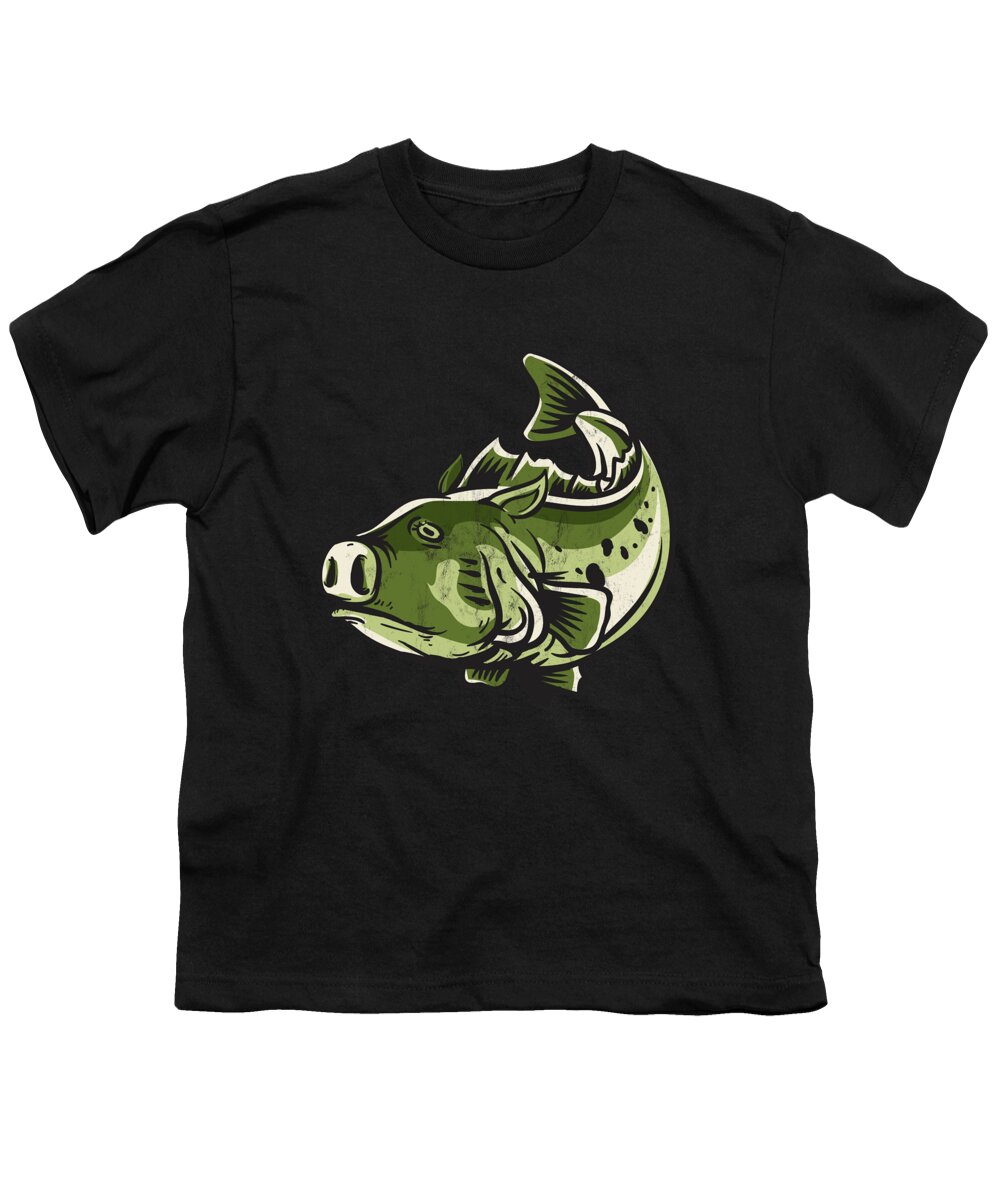 Funny Bass Fishing Men Women Jig Pig Youth T-Shirt by Noirty