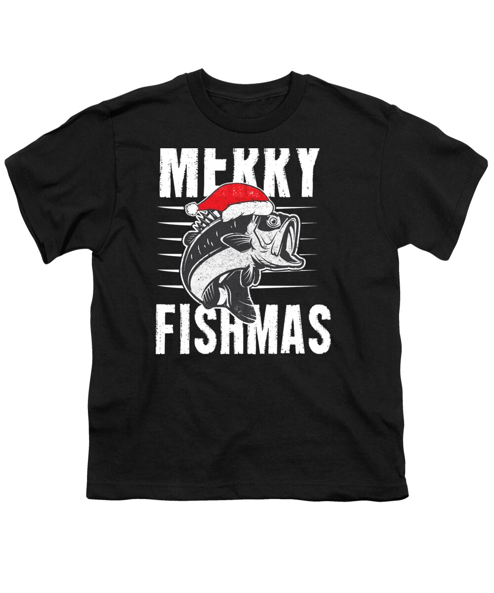 Funny Christmas Xmas Fishing Santa Fish Holiday Gift Idea Youth T-Shirt by  Haselshirt - Fine Art America