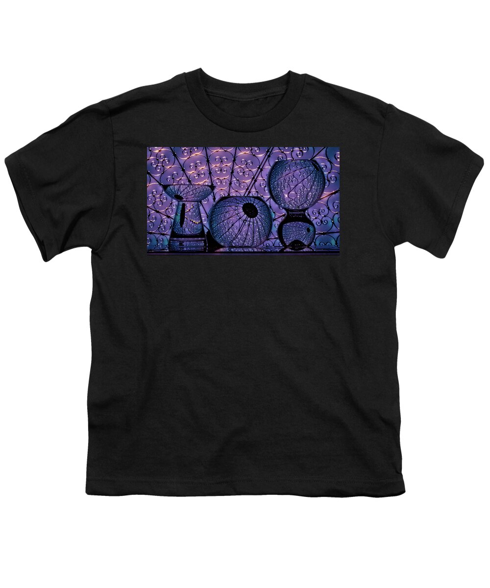 Abstract Youth T-Shirt featuring the photograph Glittering Web by Elvira Peretsman