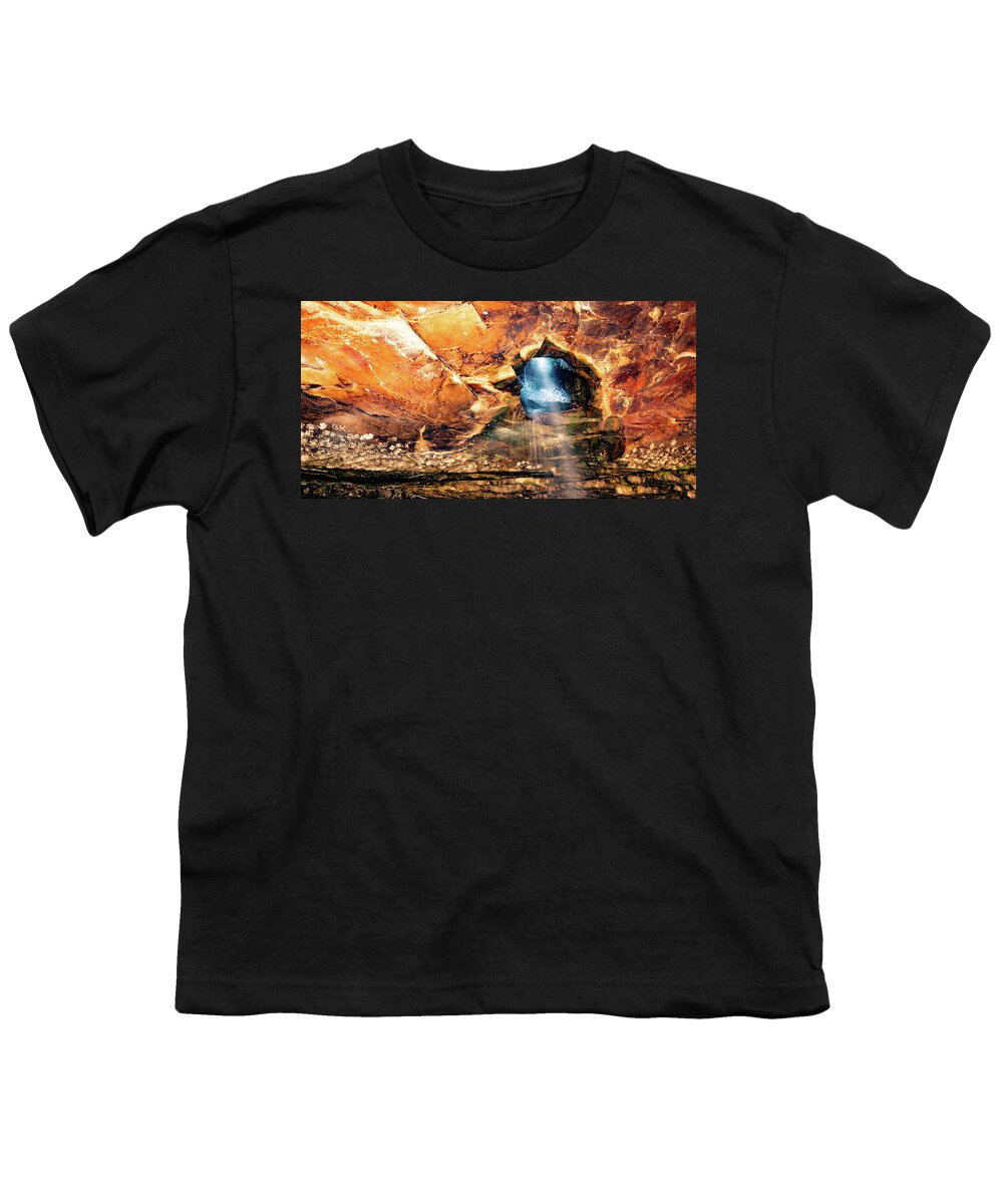 Glory Hole Falls Youth T-Shirt featuring the photograph Glory Hole Falls Panorama In The Ozark National Forest by Gregory Ballos