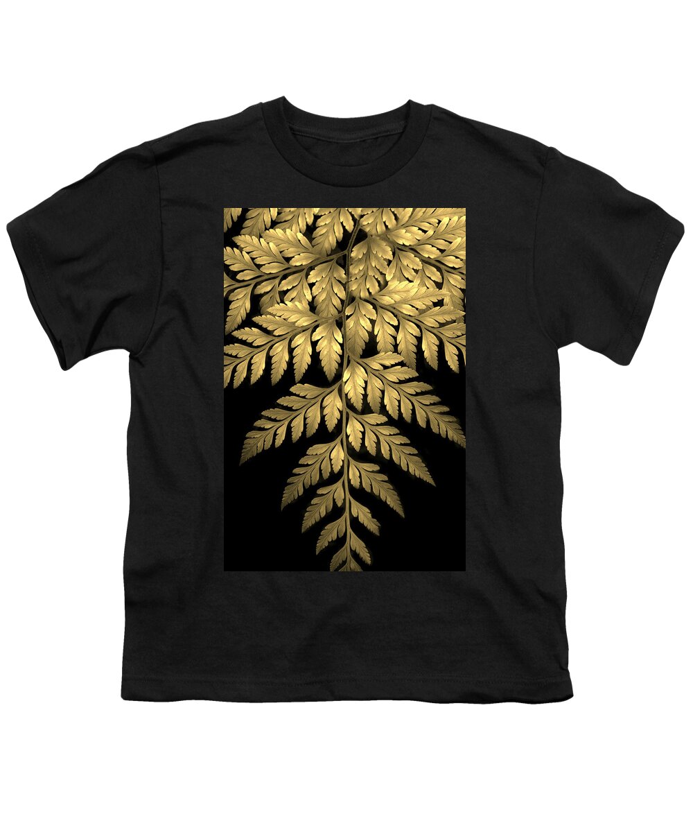 Fern Youth T-Shirt featuring the photograph Gold Leaf Fern by Jessica Jenney