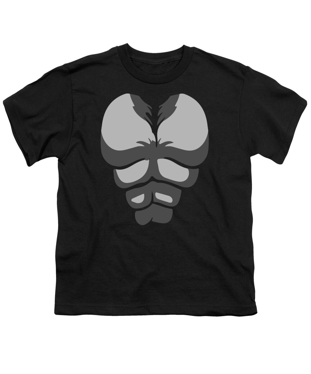 Halloween Youth T-Shirt featuring the digital art Gorilla Monkey Chest Costume by Flippin Sweet Gear