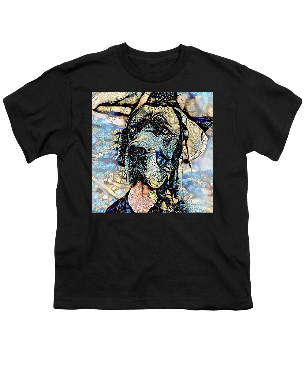 Wingsdomain Youth T-Shirt featuring the photograph Great Dane Dog 20210201 Square by Wingsdomain Art and Photography