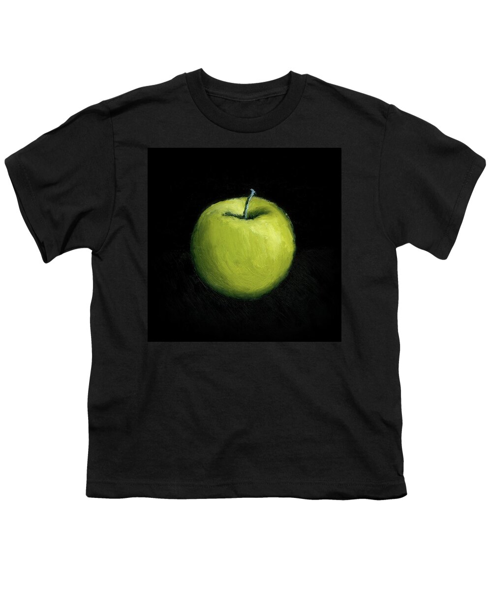 Apple Youth T-Shirt featuring the painting Green Apple Still Life by Michelle Calkins