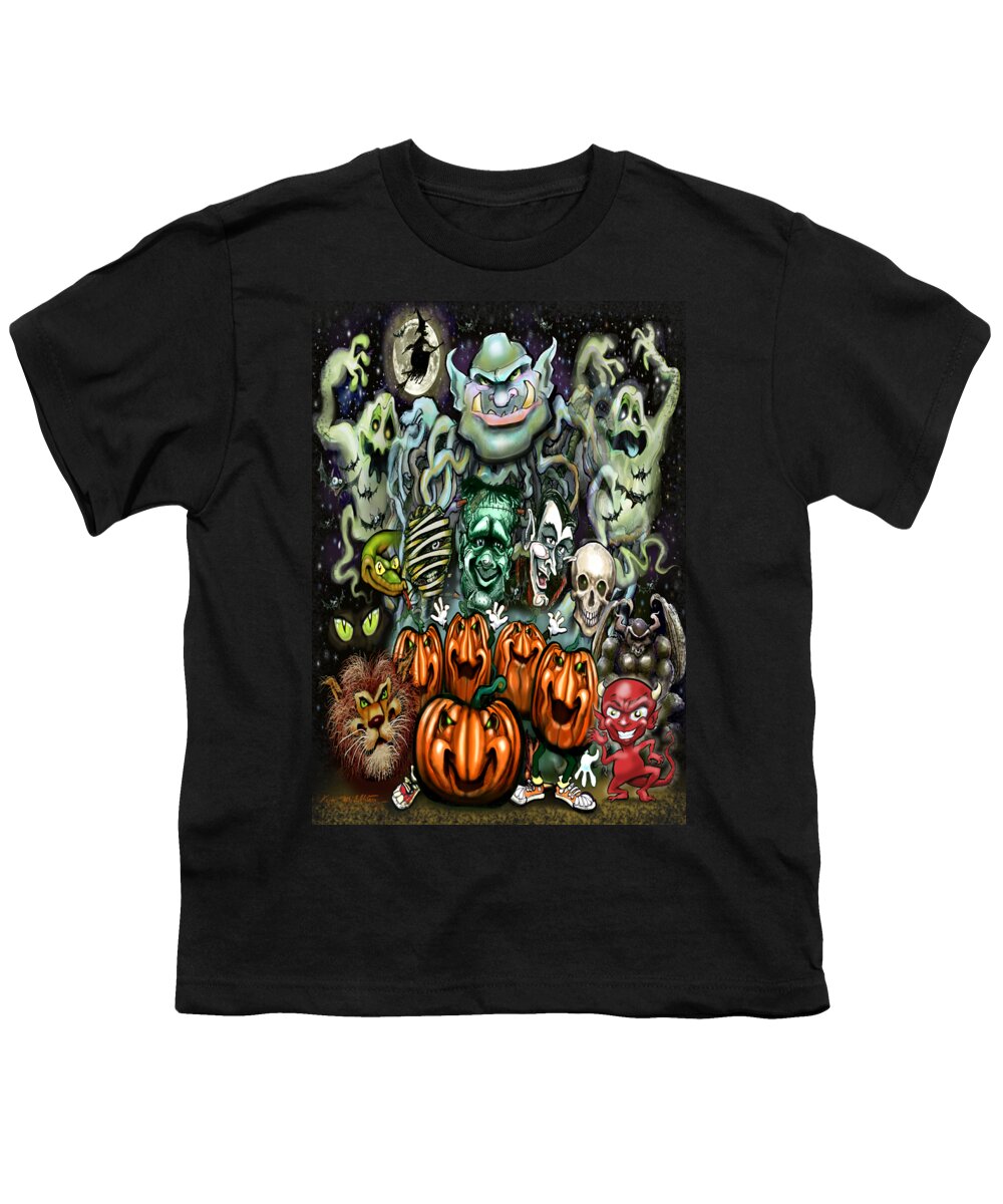 Halloween Youth T-Shirt featuring the digital art Halloween Fun Art by Kevin Middleton